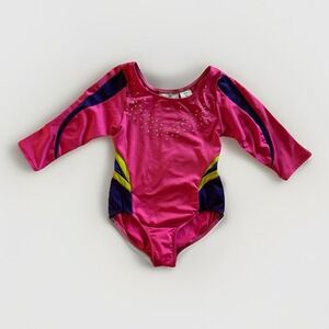 Freestyle‎ by Danskin Girls Gymnastics Leotard Pink Long Sleeves Sz 6 / 6X